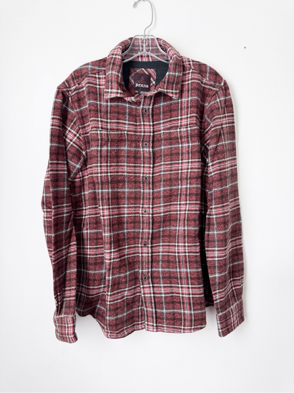 Prana Men's Orange Plaid Button-Down Shirt